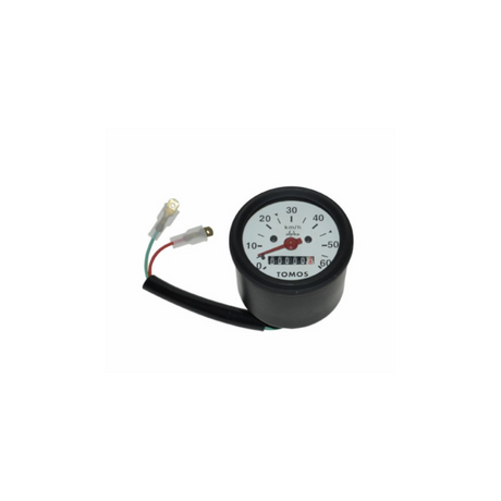 Km Tellerklok Tomos Origineel 60Mm Wit Past Op Quadro 234355