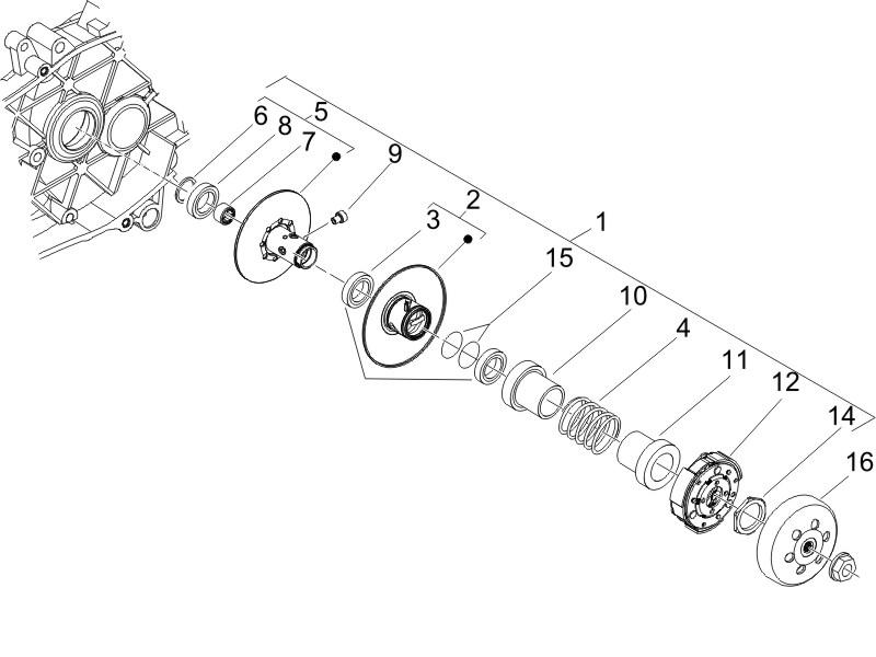 Zip 50 4T NOABS E2 2006-2013 - Aandrijfriemschijven