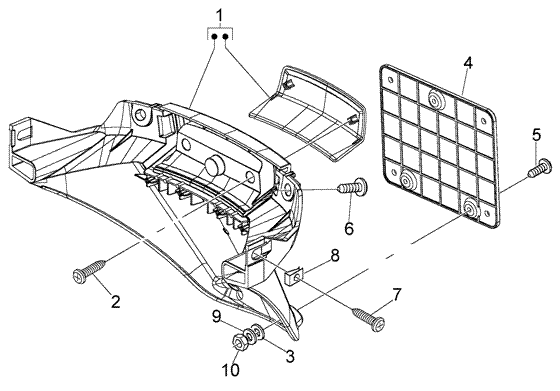 Vespa LX 50 4T - Achterspatbord