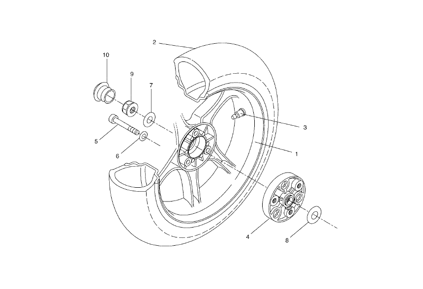 Yamaha Aerox 50 R Facelift 2013-2016 - Achterwiel
