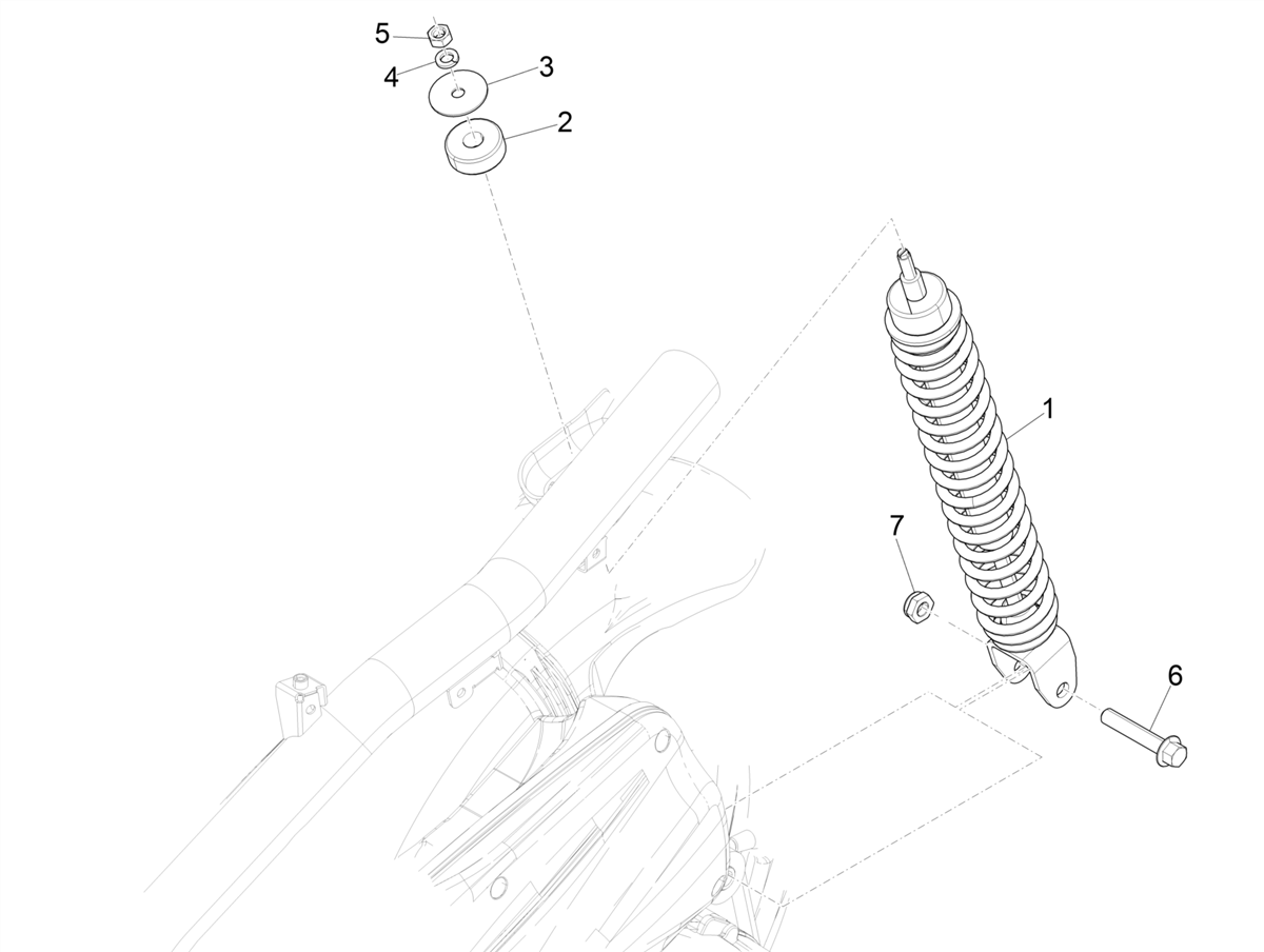 Zip 50 4T 25 Km/h NOABS E4 2018 - 2020 - Schokbreker & Achterwiel Toebehoren