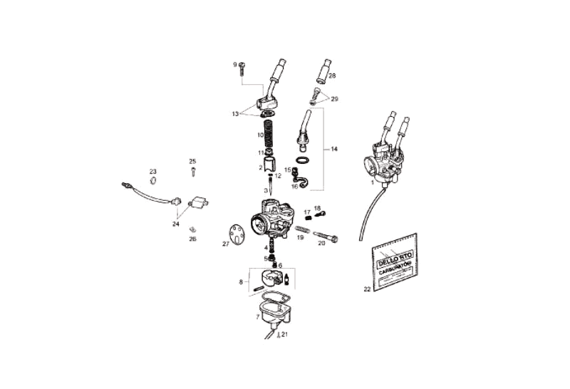 Derbi Senda SM 50 2T X-Treme E2 2006-2010 - Carburateur Pakking