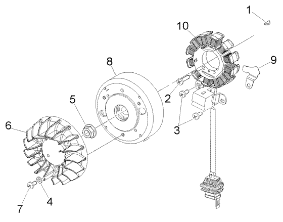 Vespa LX 50 2T - Koelvin, Vliegwiel & Ontsteking