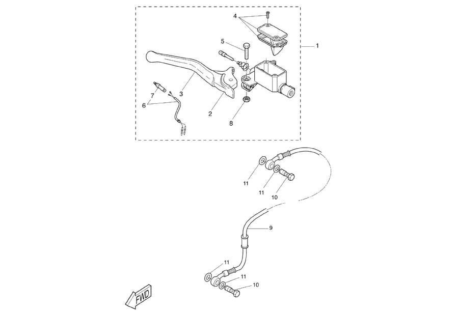 Yamaha Aerox 50 SP 1999-2012 - Hoofdremcilinder Voor