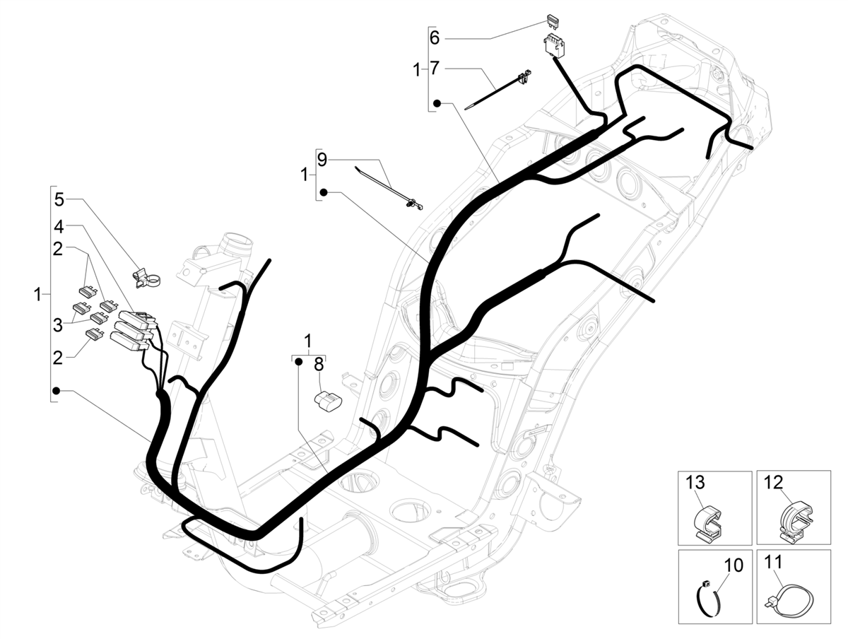 Zip 50 4T 25 Km/h NOABS E4 2018 - 2020 - Kabelboom