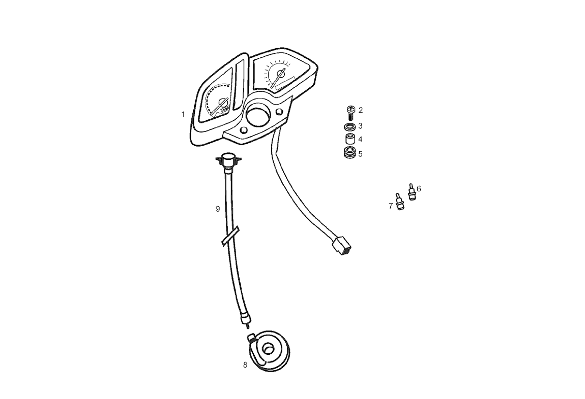 Derbi Senda SM 50 2T 2ª ED X-Treme E2 2004-2005 - Kilometerteller & Kilometertellerkabel