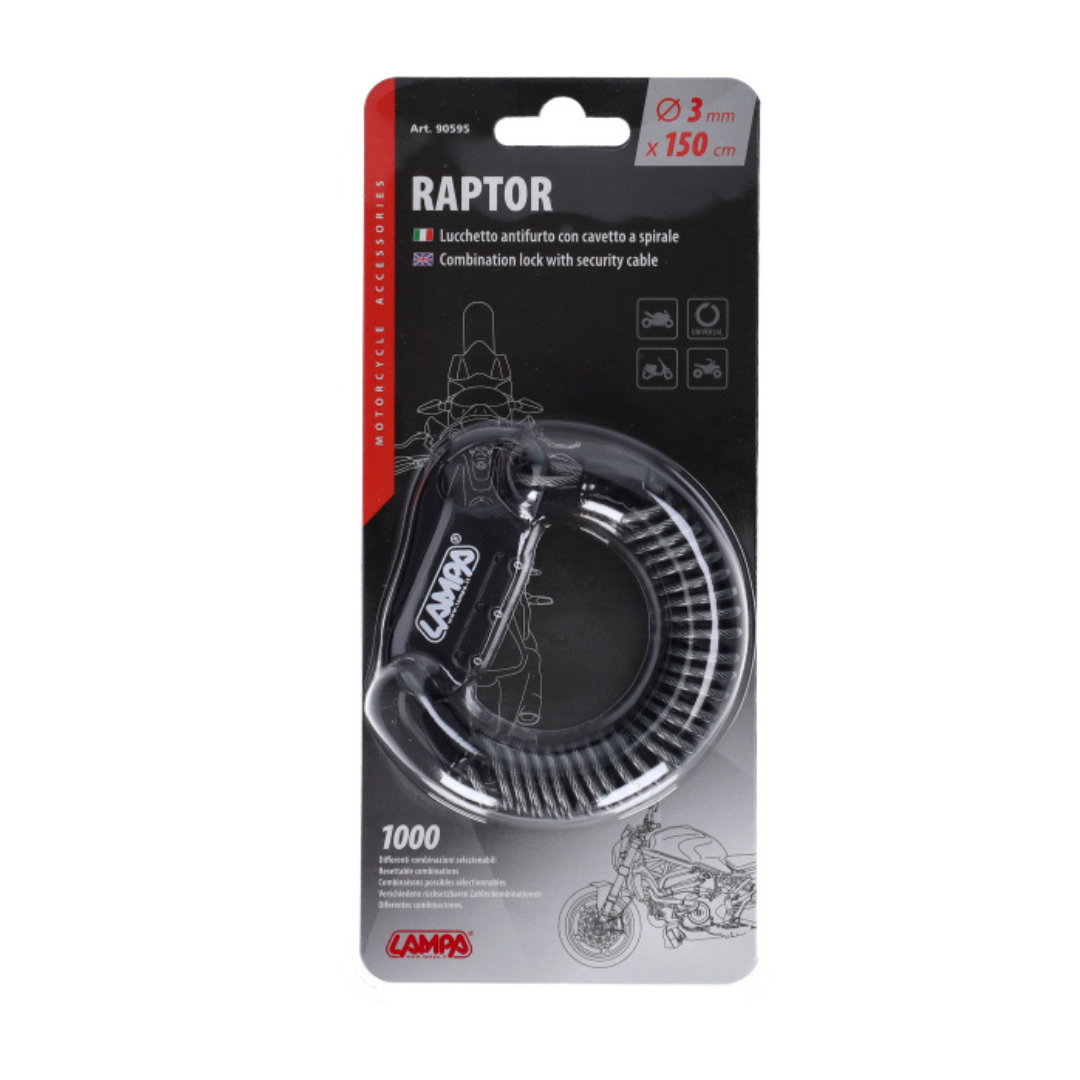 Zahlenschloss Lampa + Kabel 3MM 150CM Schwarz Fatbike