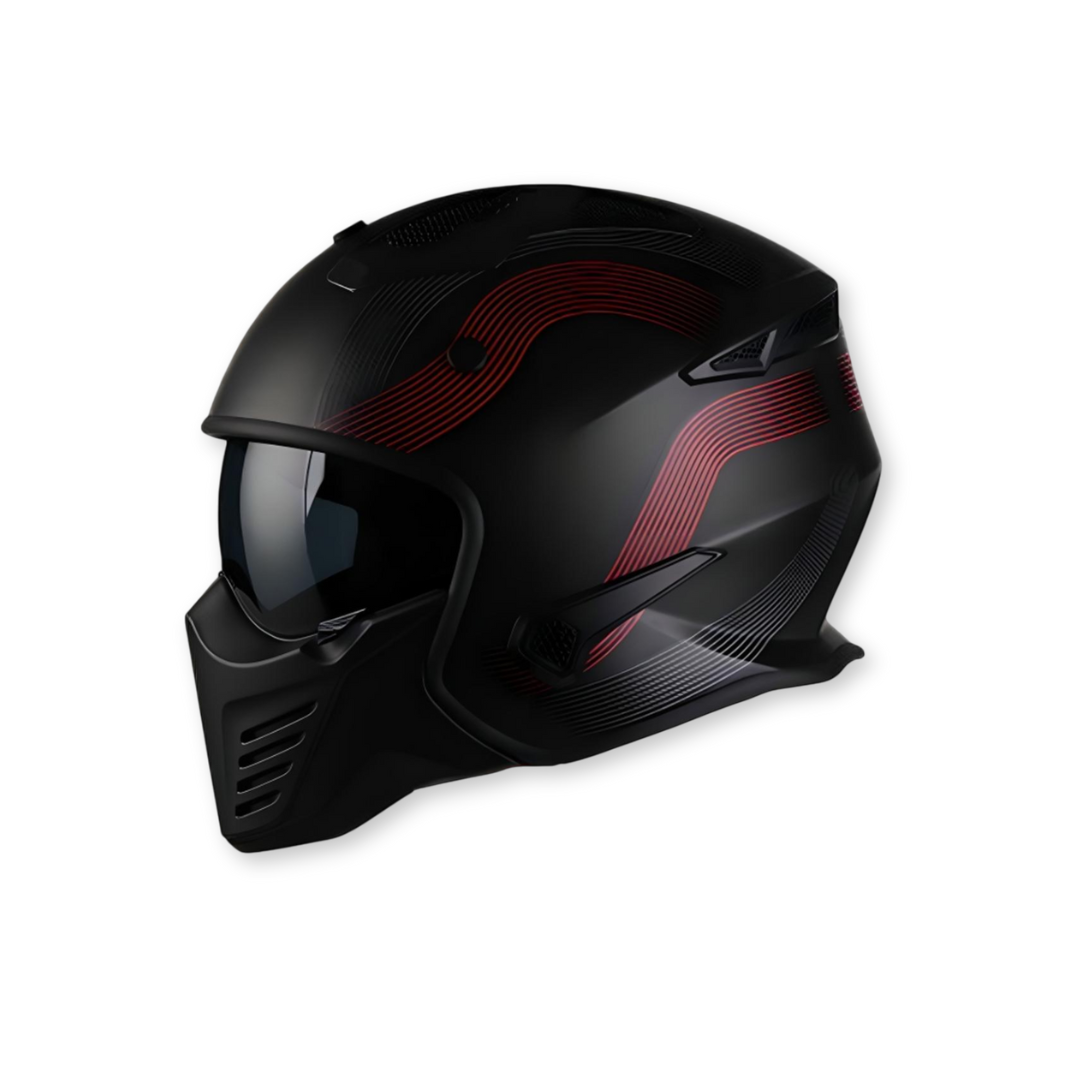 Casque vito bruzano mat noir / rouge