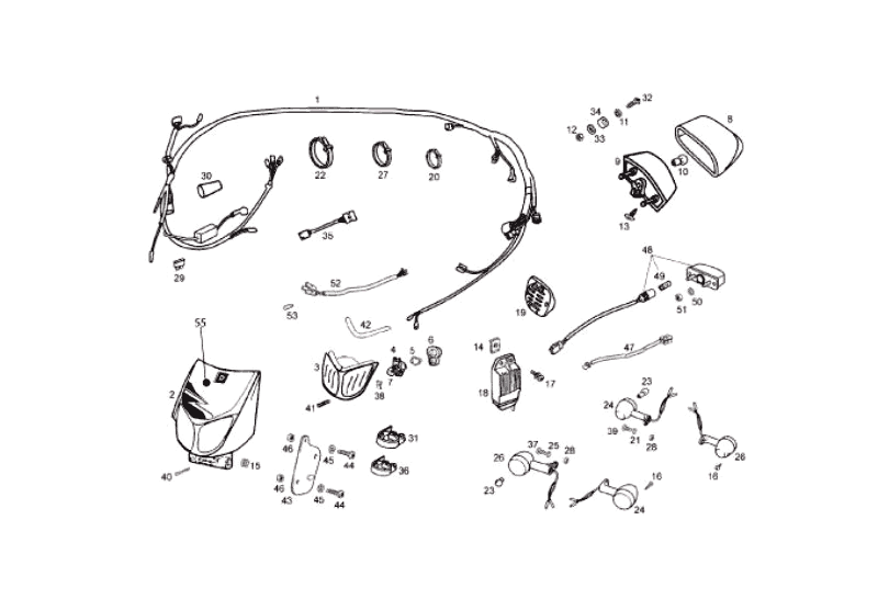 Derbi Senda SM 50 2T X-Treme E2 2006-2010 - Koplamp, Knipperlicht & Achterlicht