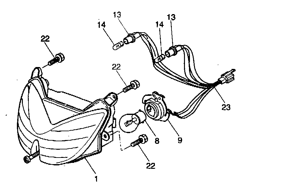 Yamaha Aerox 50 R 1998-2012 - Koplamp & Knipperlichten Voor