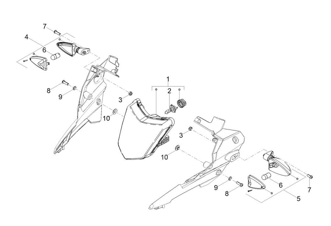 Derbi Senda SM 50 2T X-Treme E4 2018-2020 - Koplamp & Knipperlichten Voor