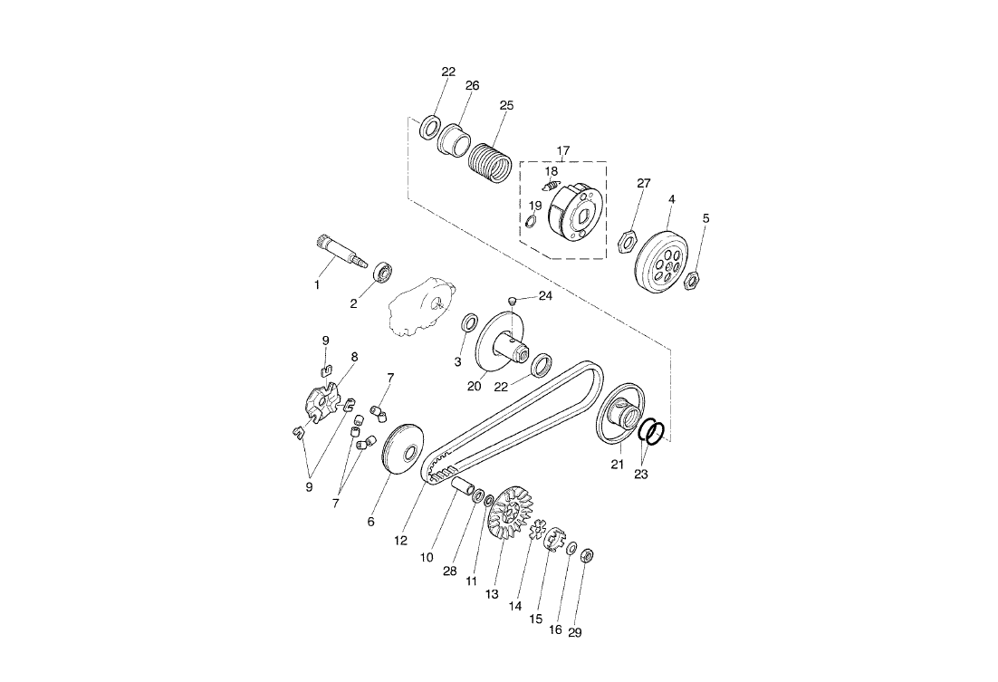 Yamaha Aerox 50 R Facelift 2013-2016 - Koppeling
