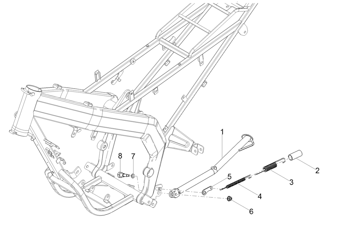 Derbi Senda SM 50 2T X-Treme E4 2018-2020 - Frame & Middenstandaard