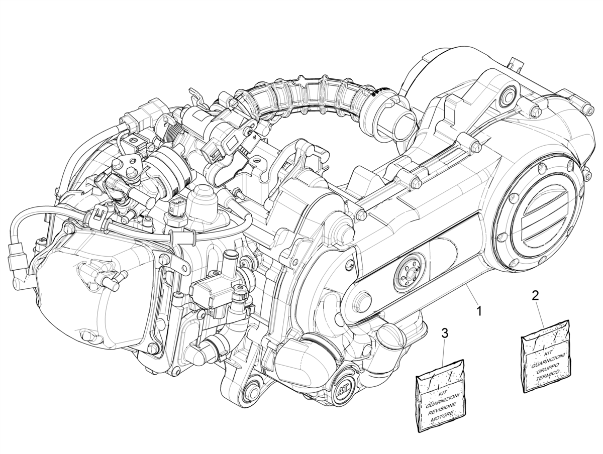 Zip 50 4T 25Km/h NOABS E5 2021-2023 - Motor Compleet