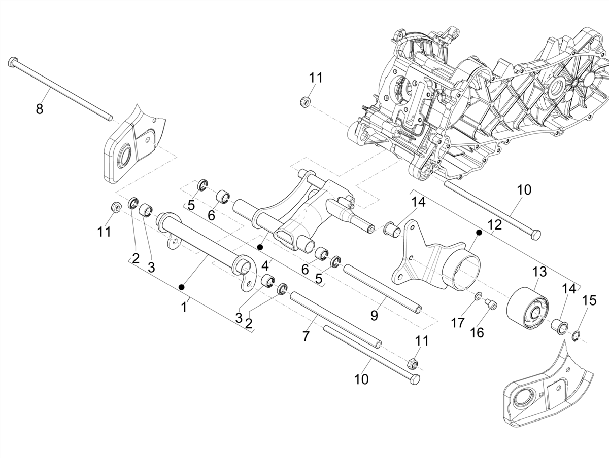 Zip 50 4T NOABS E5 2021-2023 - Motorophanging