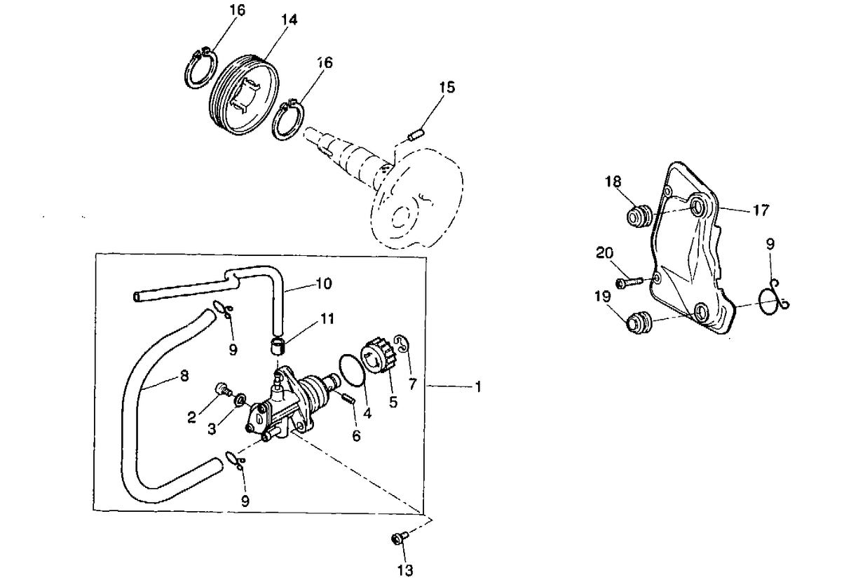 Yamaha Aerox 50 R 1998-2012 - Oliepomp