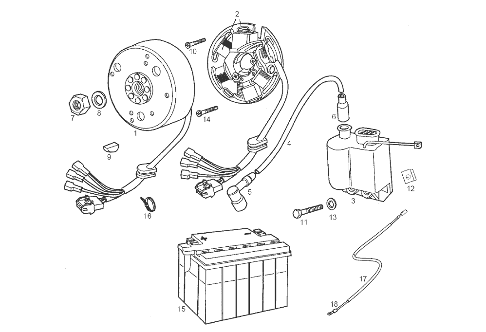 Derbi Senda SM 50 2T 2ª ED DRD 2002-2003 - Vliegwiel, Onsteking & Elektra (Accu, CDI enz)