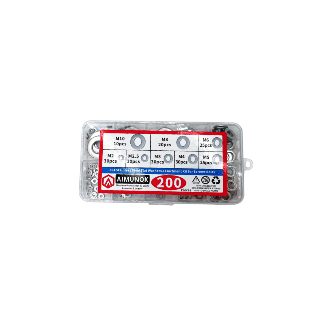 Rings stainless steel 200 pieces M2 to M10