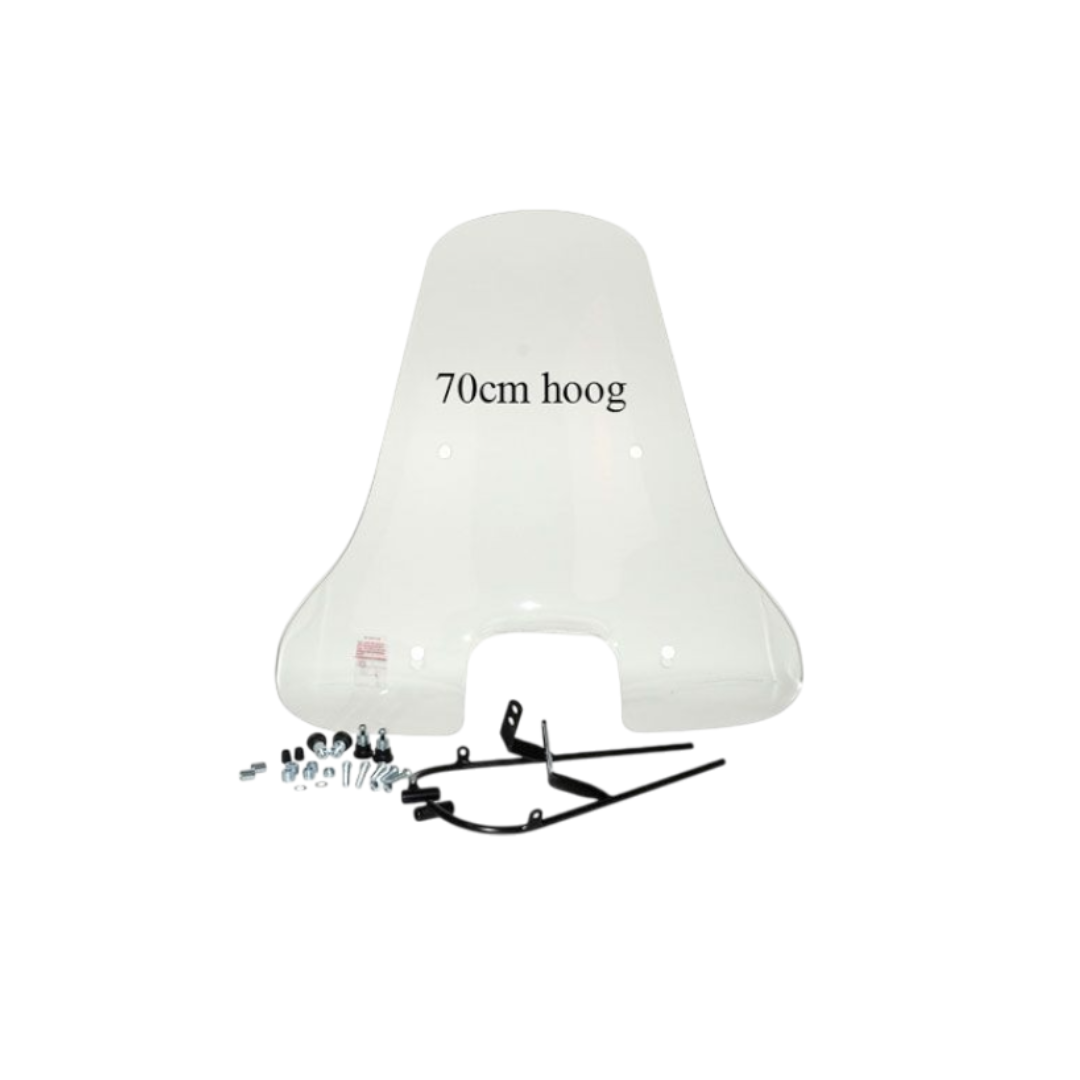 Hoog Windscherm Helder + Bevestigingsset BTC Riva Sport / AGM VX50s Vierkante Koplamp