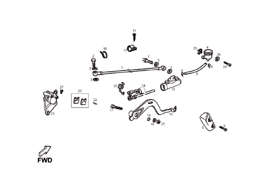 Derbi Senda SM 50 2T X-Treme E2 2006-2010 - Remklauw Achter