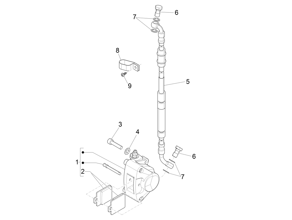 Zip 50 4T NOABS E5 2021-2023 - Remklauw & Remleidingen