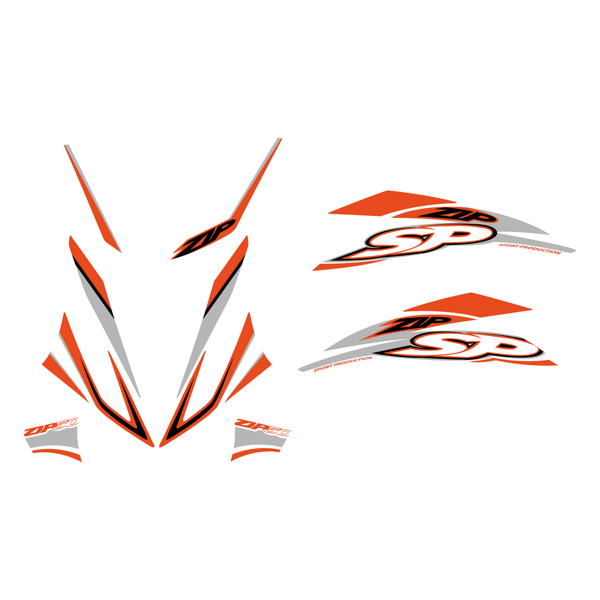 Sticker set ZIP SP H2O Orange/Gray Original