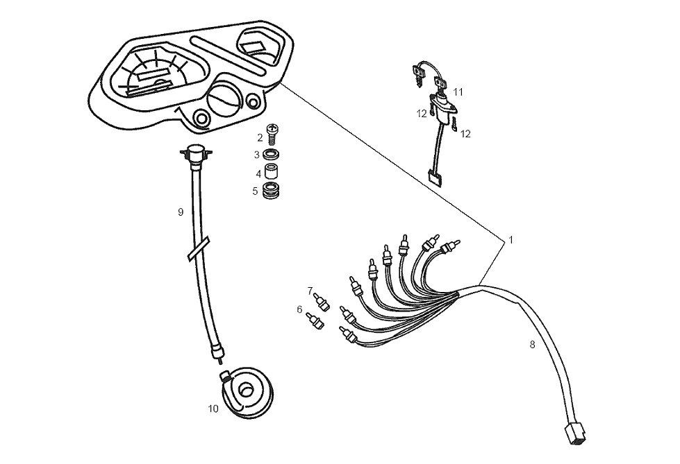 Derbi Senda SM 50 2T 2ª ED DRD 2002-2003 - Spiegel, Kilometerteller & Stuurbekleding