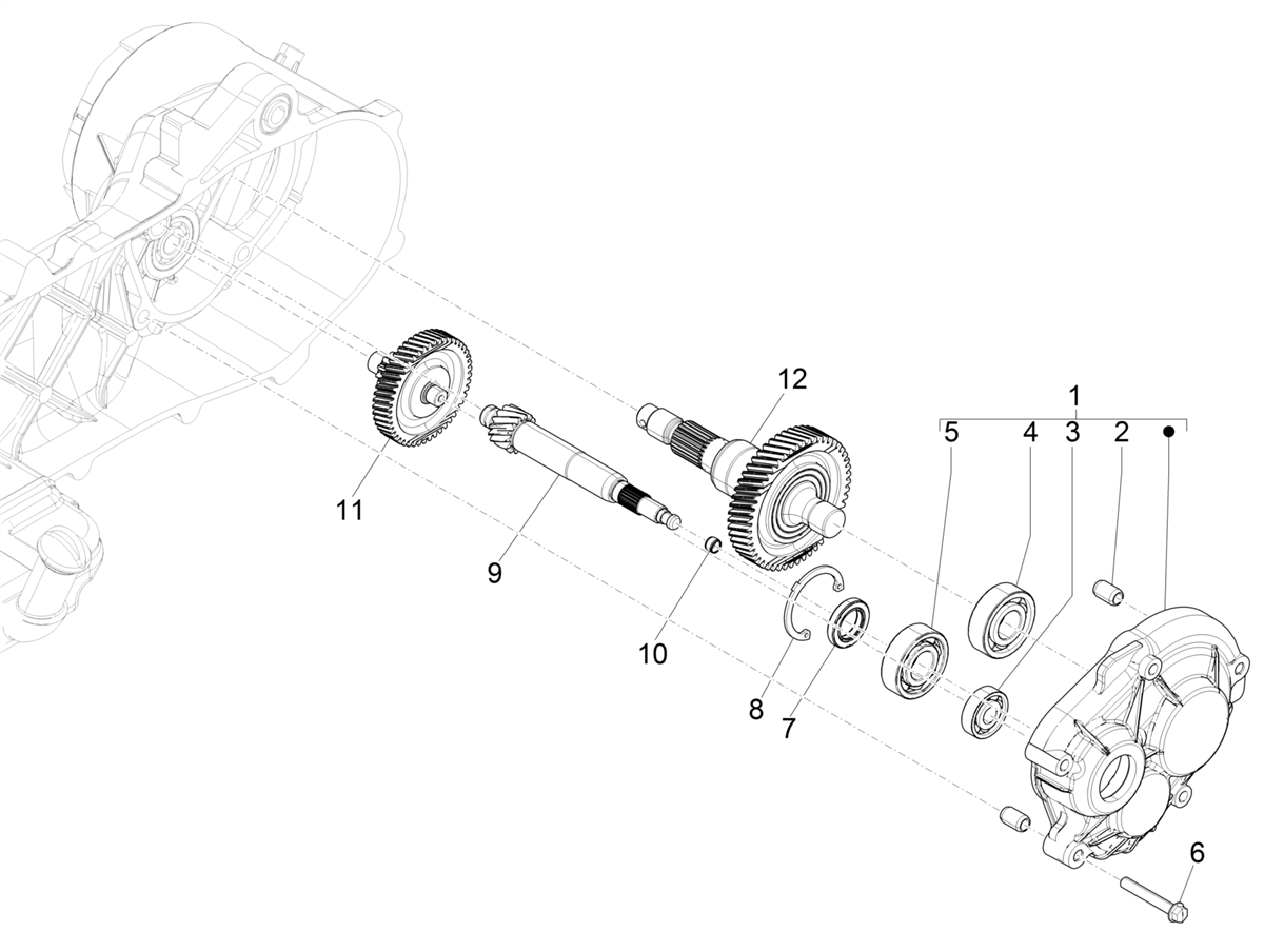 Zip 50 4T NOABS E5 2021-2023 - Tandwielkast