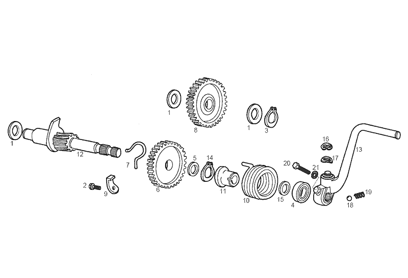 Derbi Senda SM 50 2T 2ª ED DRD 2002-2003 - Transmissie, Aandrijfas, Versnelling & Transmissiedeksel