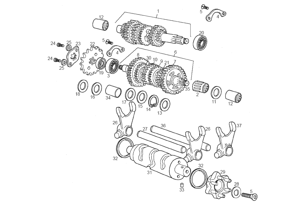 Derbi Senda SM 50 2T 2ª ED Black Devil E2 2003 - Transmissie Tandwiel Voor
