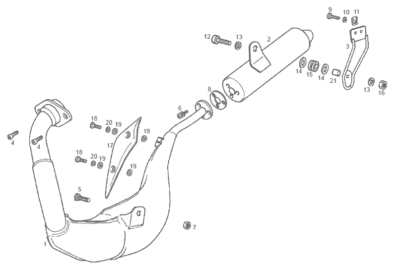 Derbi Senda SM 50 2T DRD Edition Black E2 2005 - Uitlaat