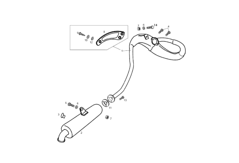 Derbi Senda SM 50 2T X-Treme E2 2006-2010 - Uitlaat