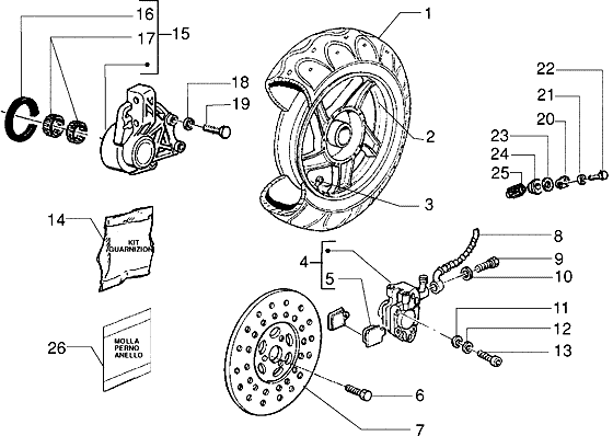 Zip SP98 - Voorwiel/velg & Toebehoren