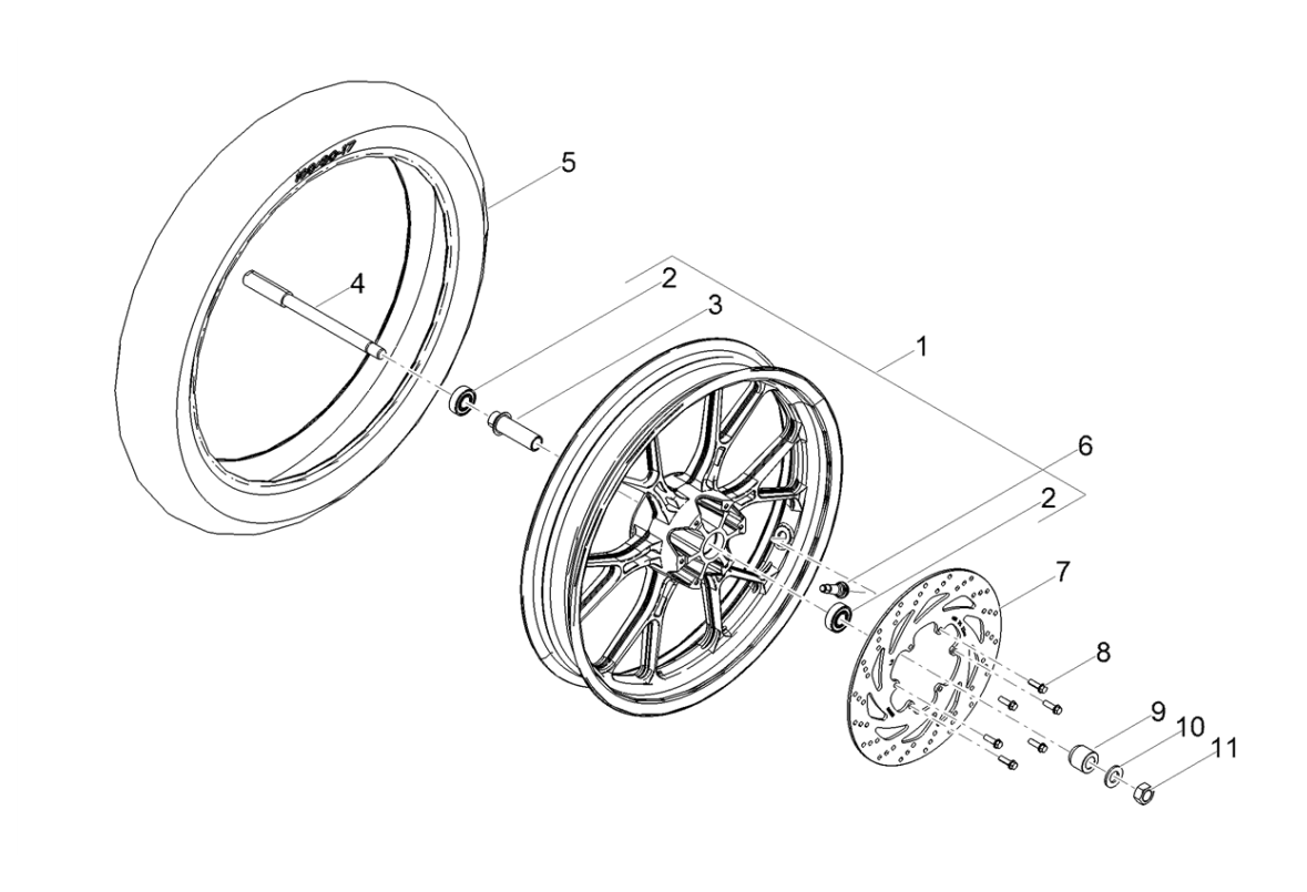 Derbi Senda SM 50 2T X-Treme E4 2018-2020 - Voorwiel