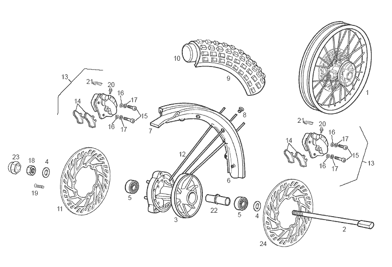 Derbi Senda SM 50 2T 2ª ED Black Devil E2 2003 - Voorwiel