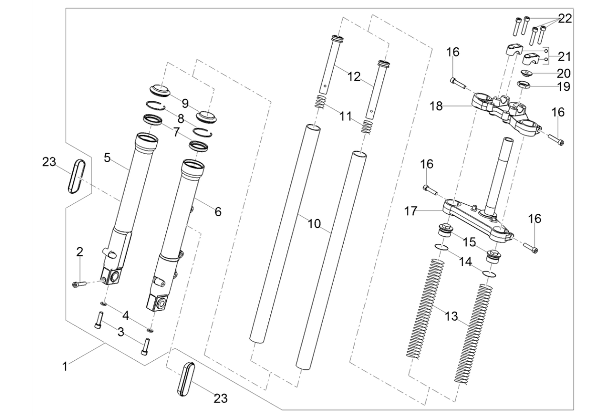 Derbi Senda SM 50 2T X-Treme E4 2018-2020 - Voorvork