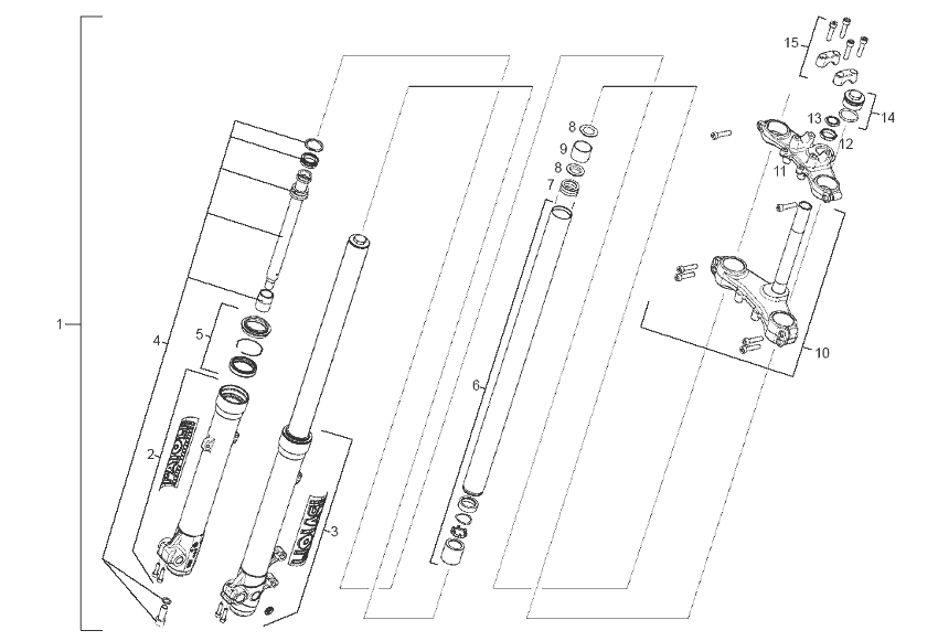Derbi Senda SM 50 2T 2ª ED Black Devil E2 2003 - Voorvork