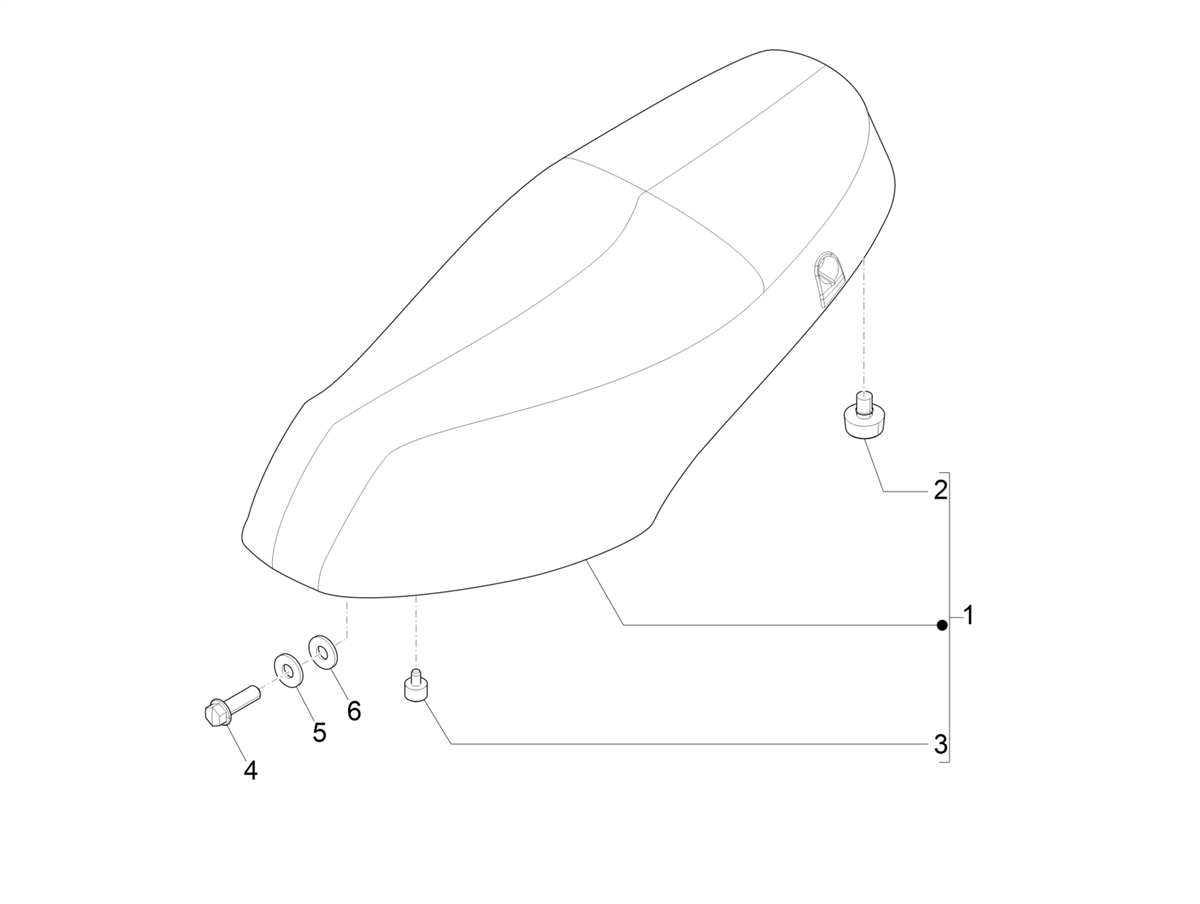 Zip 50 4T NOABS E5 2021-2023 - Zadel