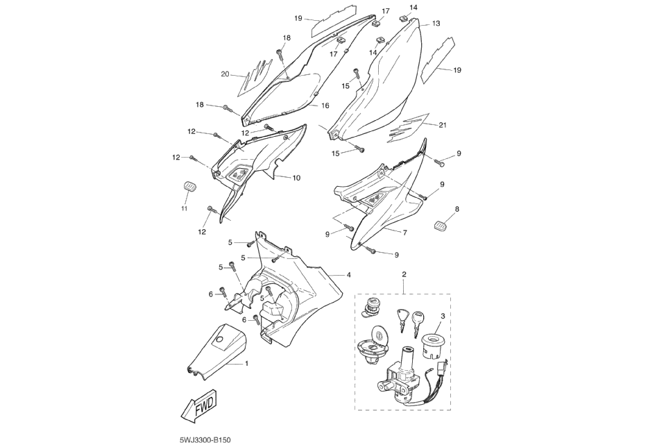 Yamaha Aerox 50 SP 1999-2012 - Zijscherm