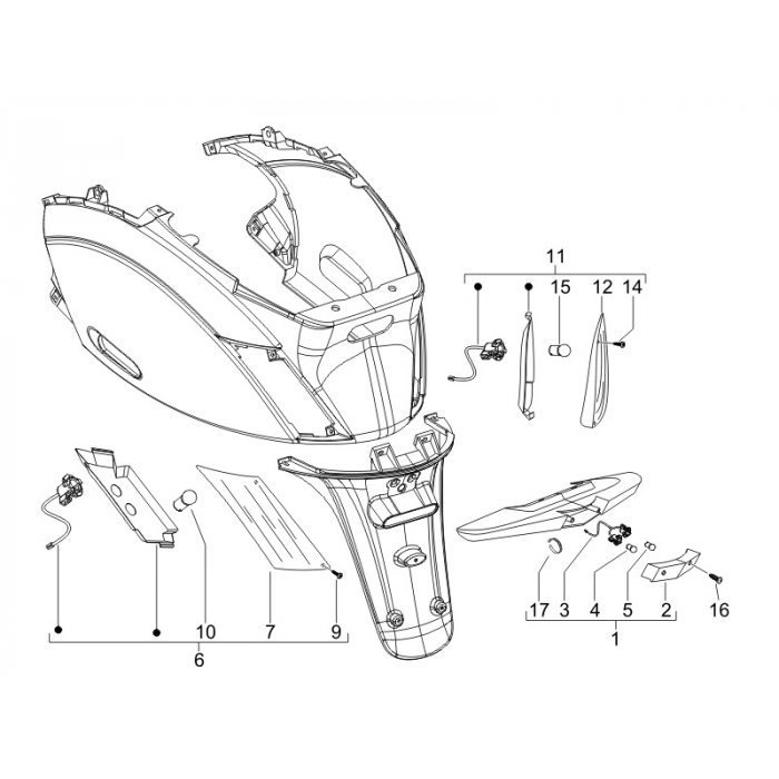 Luci posteriori - Luci lampeggianti | Zip 50 4T 25 km/h Noabs E2 2006-2016 (EMEA)