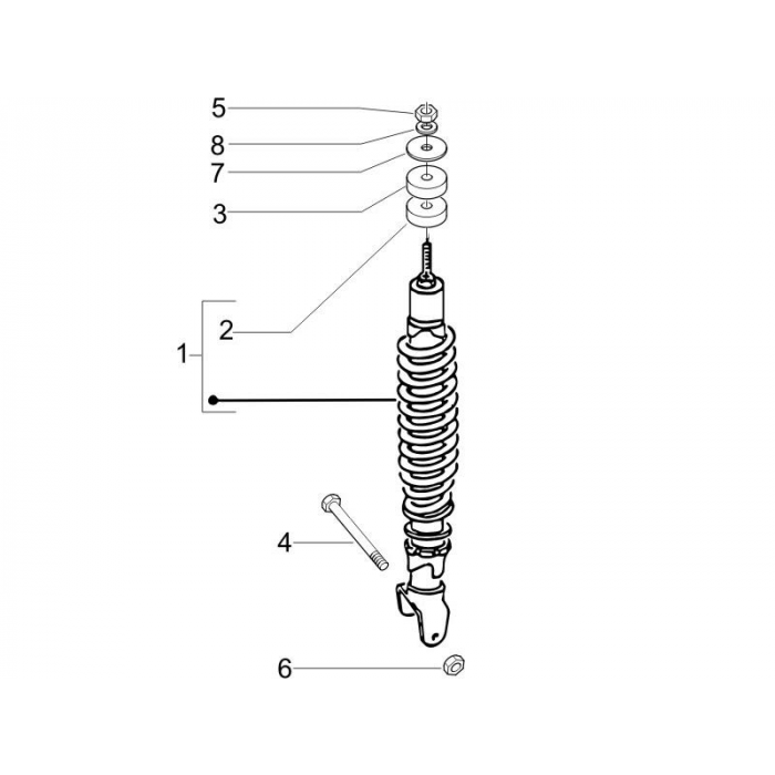 Rear -wheel suspension - shock absorber | ZIP 50 4T 25 km/h NOABS E2 2006-2016 (EMEA)