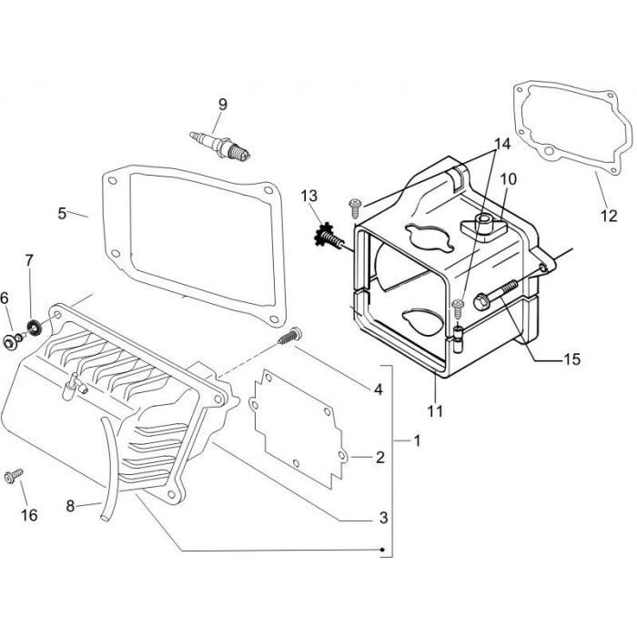 Cylinder head cover ZIP 50 4T 25 km/h NOABS E2 2006-2016 (EMEA)