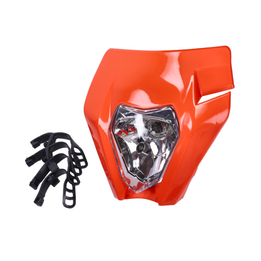 Koplampspoiler + Verlichting Oranje Type KTM Derbi / Aprilia