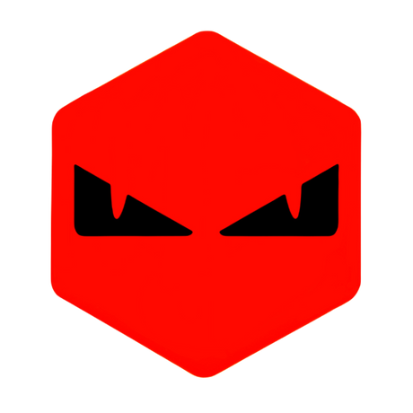 3D Voorkaplogo/Sticker Boze Ogen Zip Rood/zwart 3D Sticker