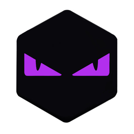 3D Voorkaplogo/Sticker Boze Ogen Zip Paars 3D Sticker