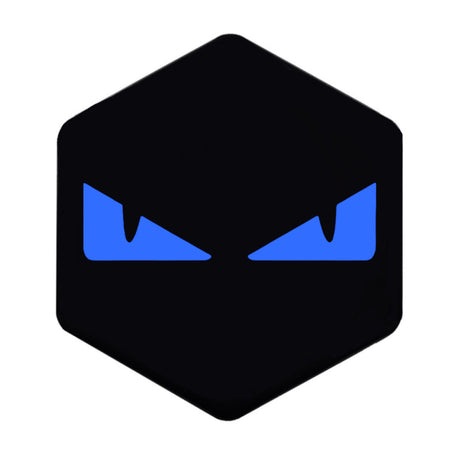 3D Voorkaplogo/Sticker Boze Ogen Zip Blauw 3D Sticker