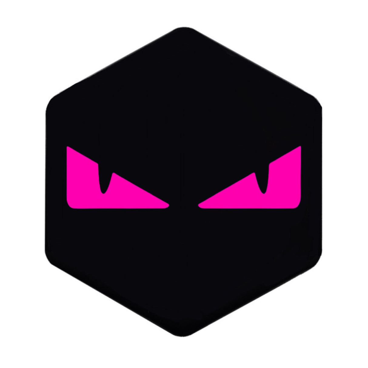 3D Voorkaplogo/Sticker Boze Ogen Zip Roze 3D Sticker