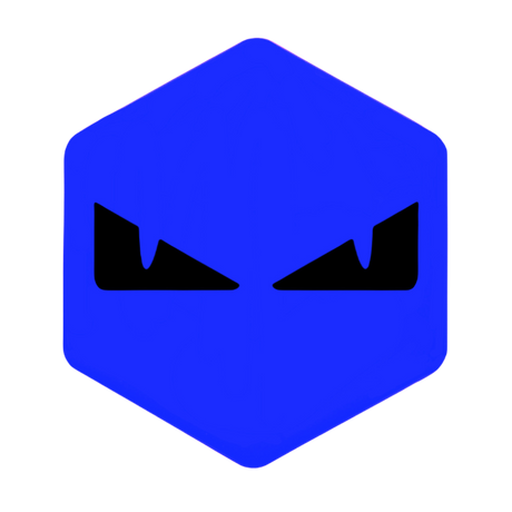 3D Voorkaplogo/Sticker Boze Ogen Zip Blauw/zwart 3D Sticker