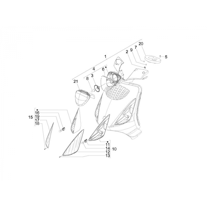 Flashing lights for - Teller | ZIP 50 4T 25 km/h NOABS E2 2006-2016 (EMEA)