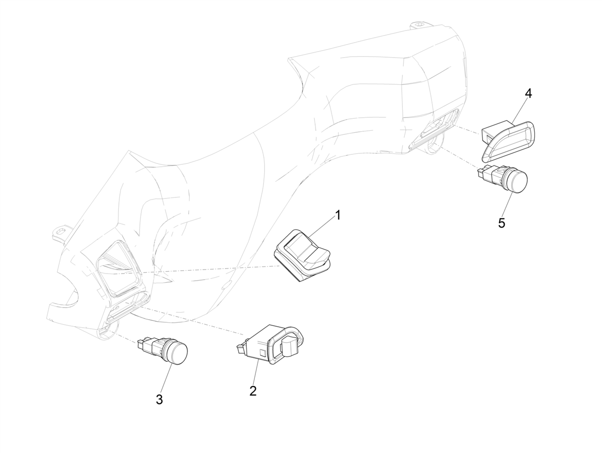 Zip 50 4T 25 Km/h NOABS E4 2018 - 2020 - Stuurkapschakelaars
